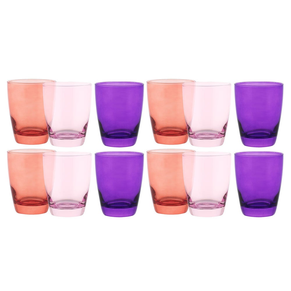12pc Ocean Tiara Pinks 365ml DOF Drinking Tumbler/Cocktail/Juice Glasses Set
