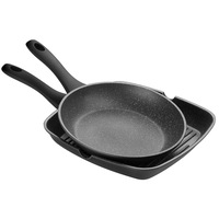 2pc Pyrolux Pyrostone 26cm Frypan/28cm Grill Pan Cookware Set Fry/Oven/Induction