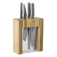 5pc Global Teikoku Knife Block Professional Stainless Steel Knives/Cutlery