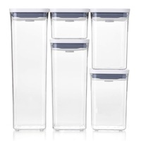 5pc Oxo Good Grips Pop Container Food Storage Kitchen Organiser Set w/ Lid Clear