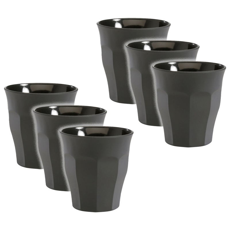 Buy 6pc Duralex Picardie 90ml Tumbler Set Soft Touch Grey Waterjuice Cup Drinkware Mydeal 7830