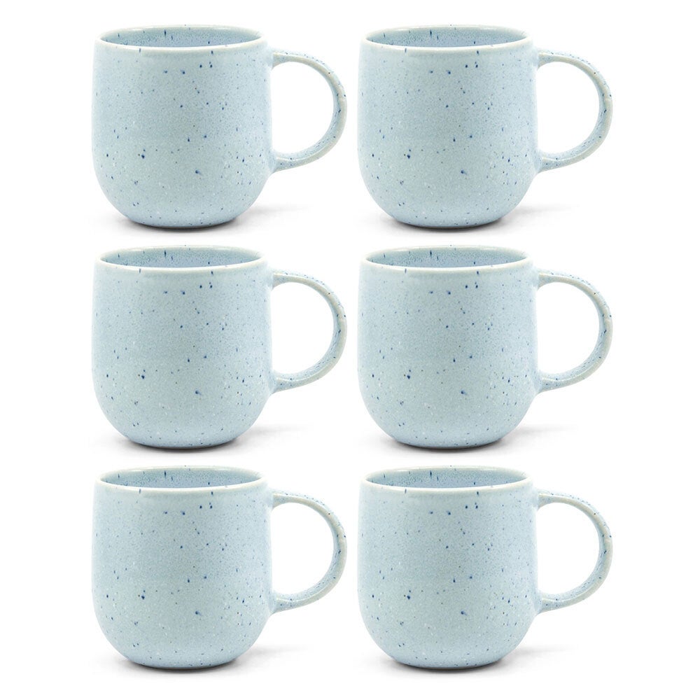 6x Salt & Pepper Naoko 380ml Coffee Mug Stoneware Tea/Milk Drink Cup Mist