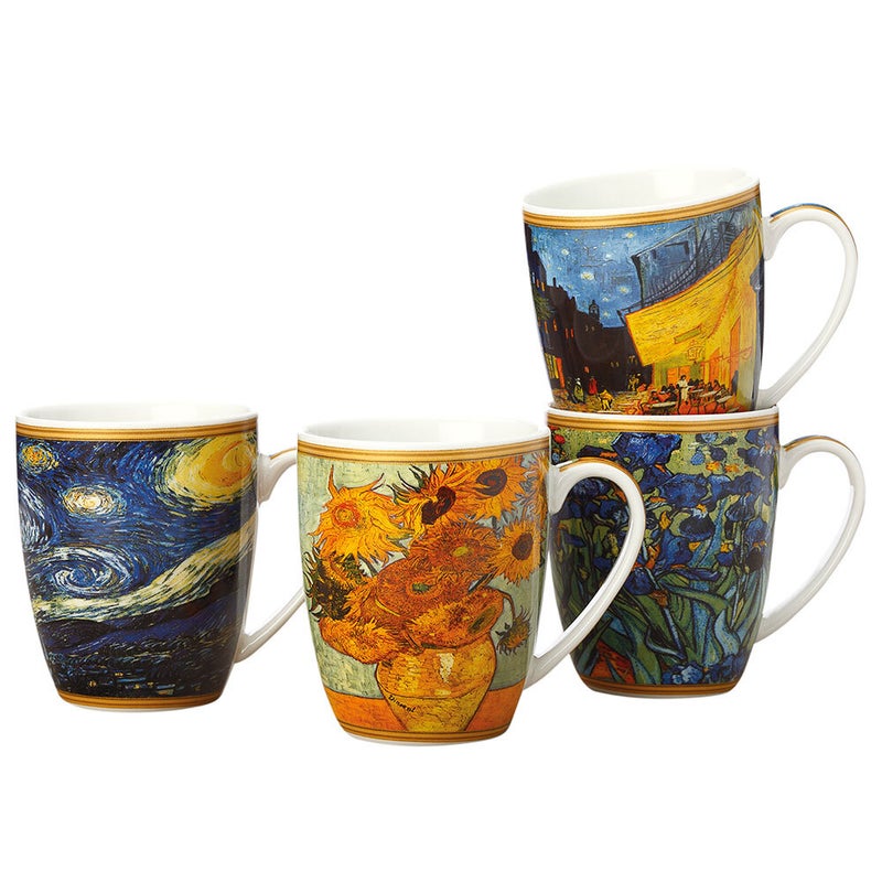8pc Casa Domani 400ml Impressions Van Gogh Art Mug Cup Coffee Tea Porcelain Set Mydeal