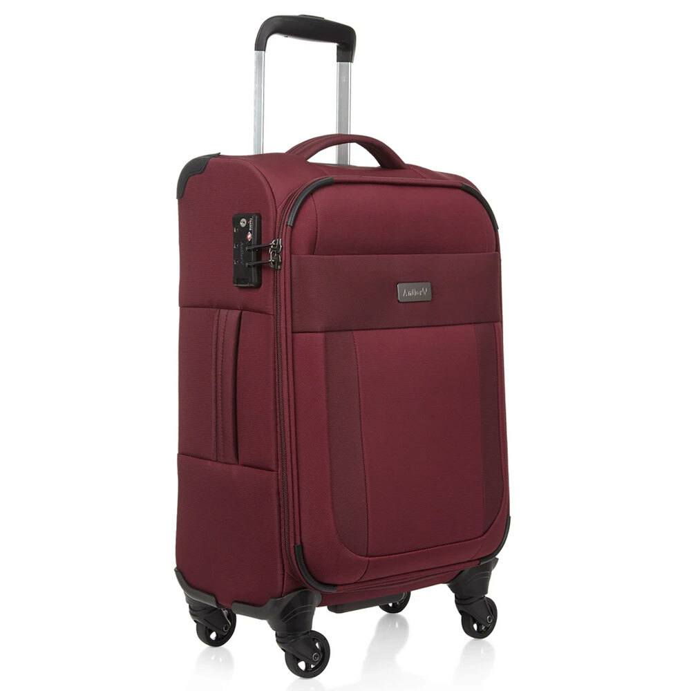 antler burgundy suitcase