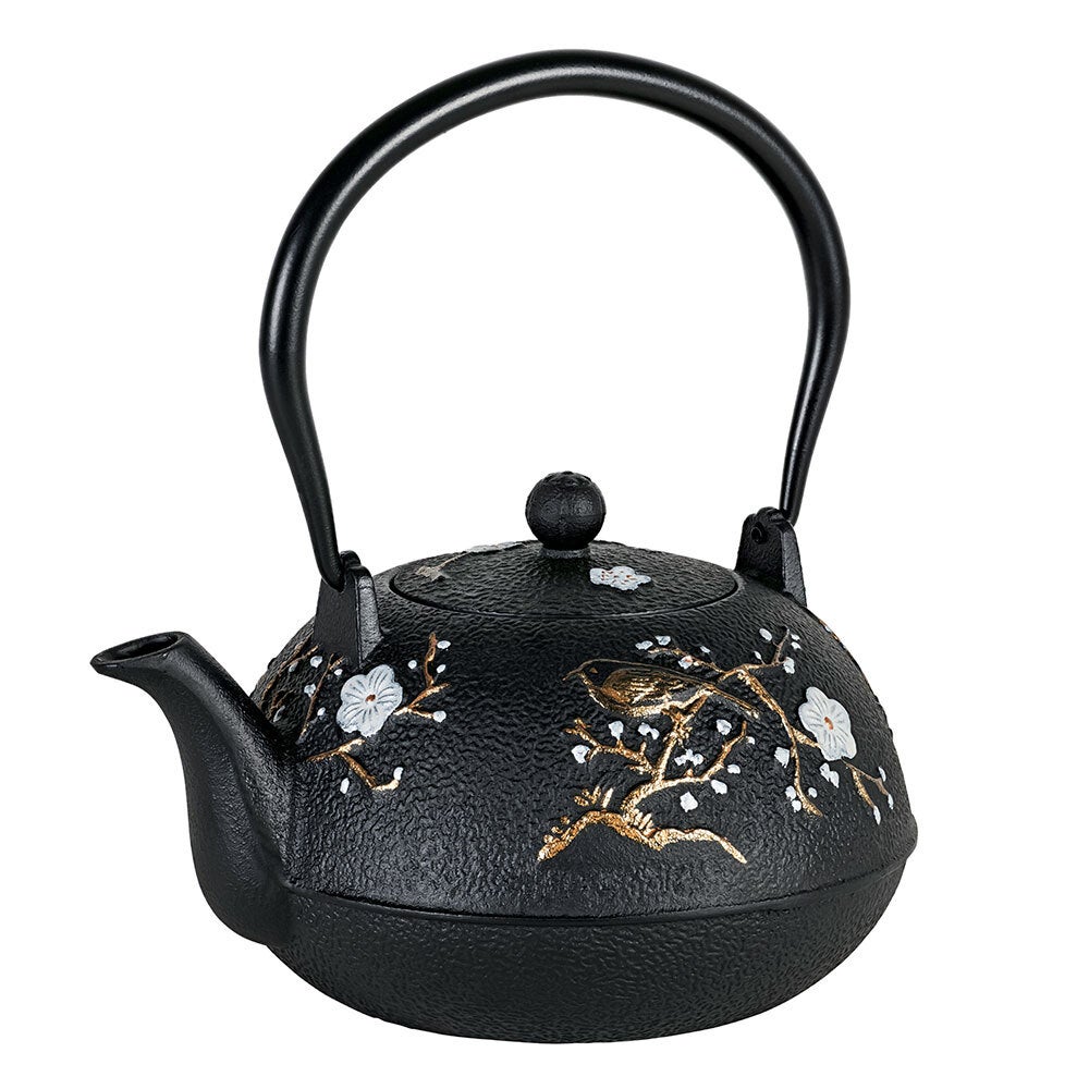 Avanti 1.1L Cast Iron Teapot w/ Removable S/S Infuser/Lid Tea Pot Cherry Blossom