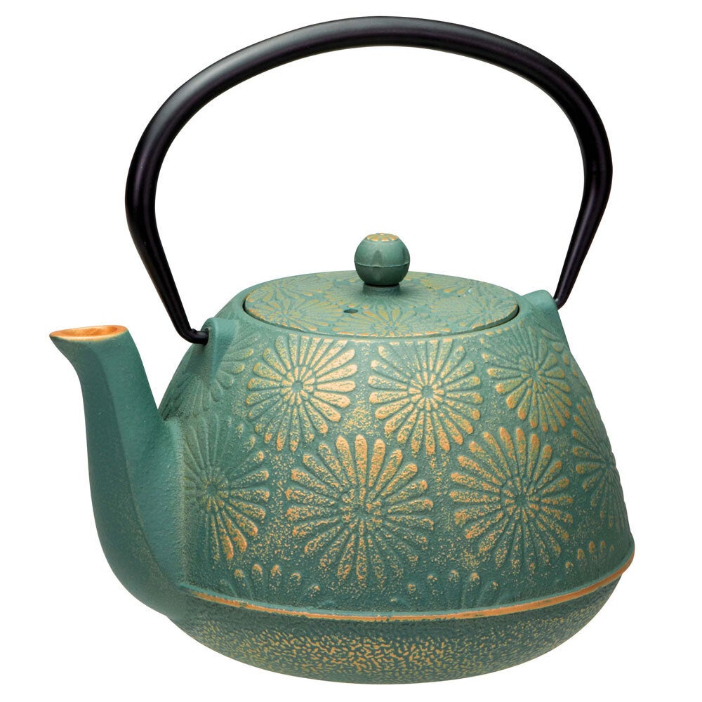 Avanti 1.2L Daisy Teapot Cast Iron Kitchen Coffee Tea Pot w/ Lid/Infuser Teal/GD