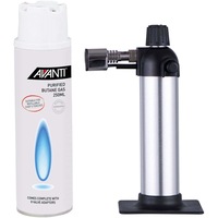 Avanti Chef Refillable Blow Torch Cooking/Baking Solder w/ 250ml Butane Gas