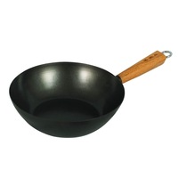 Avanti Non-Stick 27cm Induction Safe Carbon Steel Wok/Pot/Pan w/ Bamboo Handle