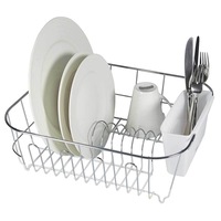 Avanti Slim Line Dish Rack Drying Holder/Tray f/ Cup/Plates/Cutlery WHT Small