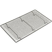 Bakemaster Carbon Steel 46x25cm Non-Stick Cooling Tray Rack Rectangle Black