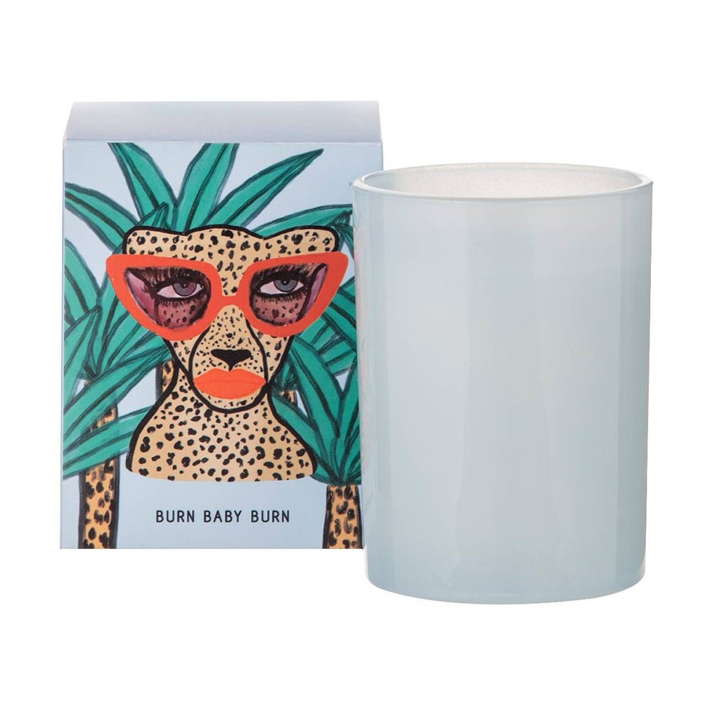 BBH Soy Wax Blend Scented/Fragrance Glass 10.5cm Candle Jar Once A Cheetah