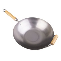 D.Line 36cm Carbon Steel Chinese Wok Induction/Gas Stir Fry Frying Pan w/ Handle