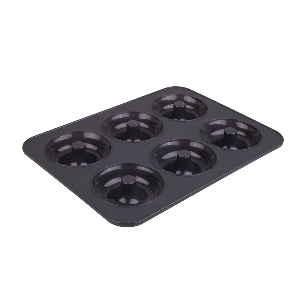 Daily Bake Non Stick Silicone 6 Cup Doughnut Pan Baking Mould w/Steel Frame