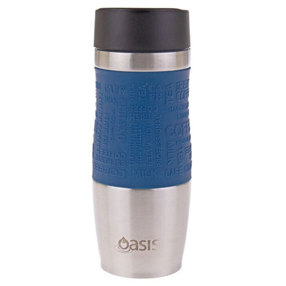 Oasis Cafe 380ml Stainless Steel Insulated Travel Drinkware Mug/Flask Navy/Blue