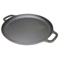 Pyrolux Pyrocast 35cm Cast Iron Pizza Pan w/ Handle Round Tray Cookware Black