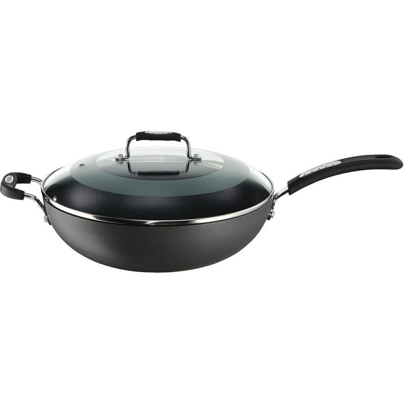 Buy Tefal Hard Anodised 32cm Wok w/ Glass Lid Dishwasher Safe Aluminium