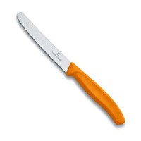 Victorinox 11cm Tomato/Sausage Serrated Knife Kitchen Cutlery Utensil Orange