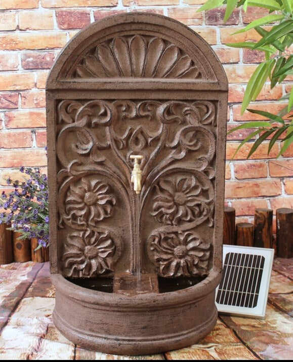 Buy Garden Solar Wall Water Fountain Feature Copper Tuscan MyDeal   Garden Solar Wall Water Fountain Feature Copper Tuscan 3694492 00 