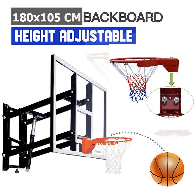 Buy Height Adjustable WallMount Tempered Glass Basketball Backboard