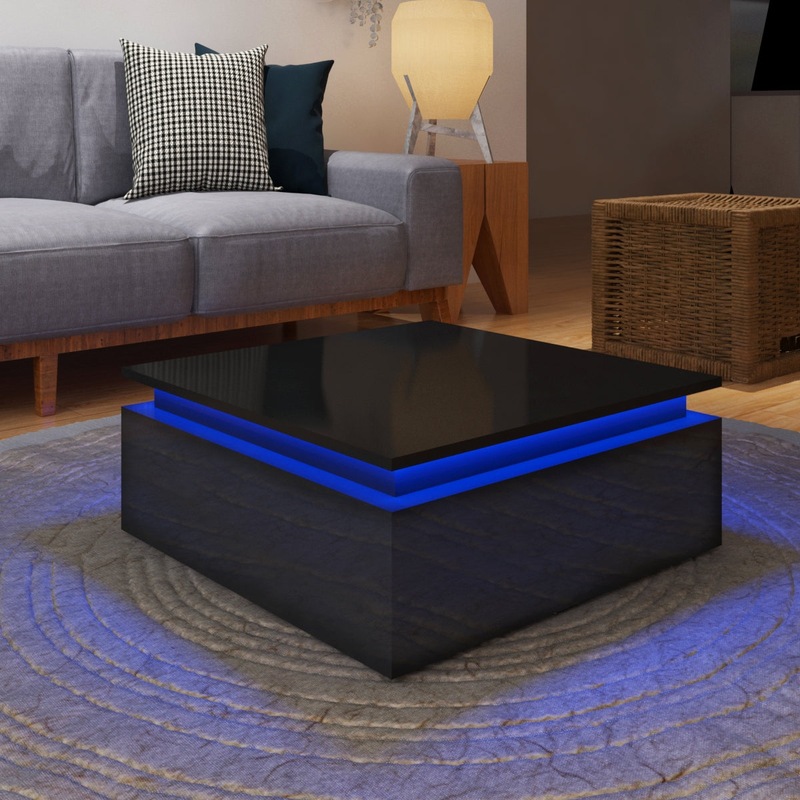 Buy Modern LED Light Coffee Tea Table with Storage High Gloss Living