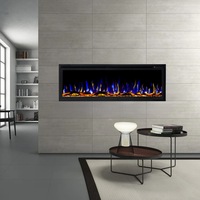 Horizon 50" Slim Trim Black Built-in Recessed / Wall mounted Heater Electric Fireplace