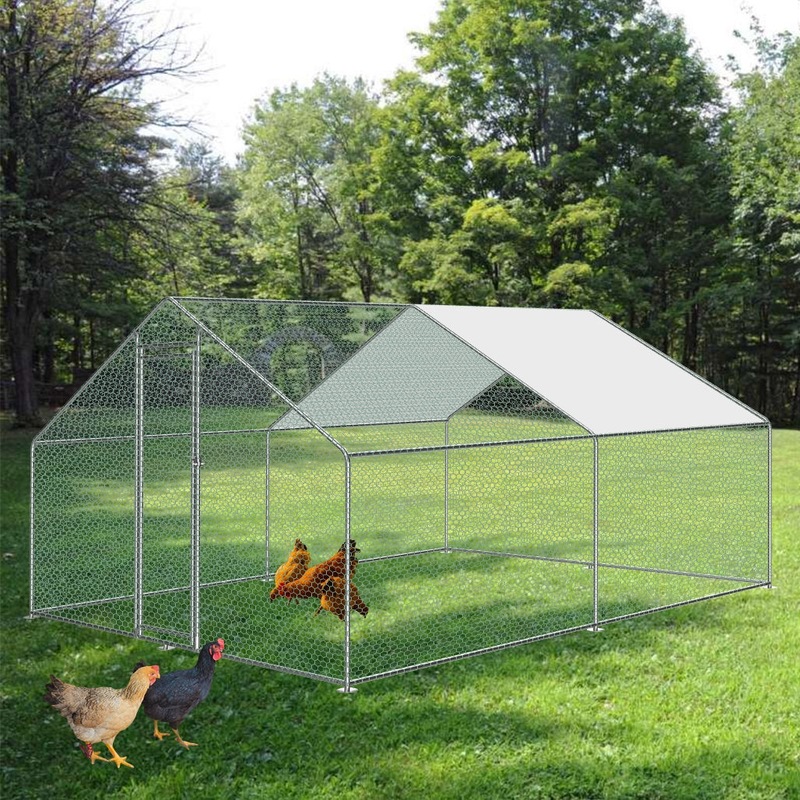 Buy Walkin 3X4X2M Steel Metal Chicken Coop Run Enclosure Poultry Cage