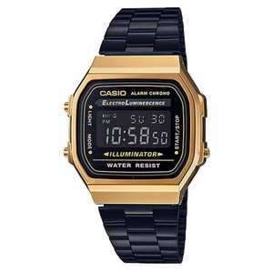 Casio Vintage Black Steel Digital Unisex Watch - A168WEGB-1B