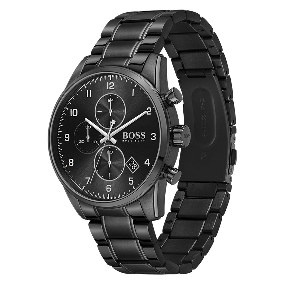 boss black chronograph watch