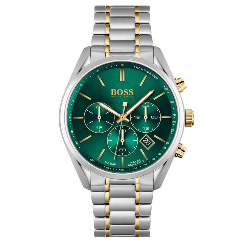 Buy Hugo Boss Two-Tone Steel Green Chronograph Men's Watch - 1513878 ...