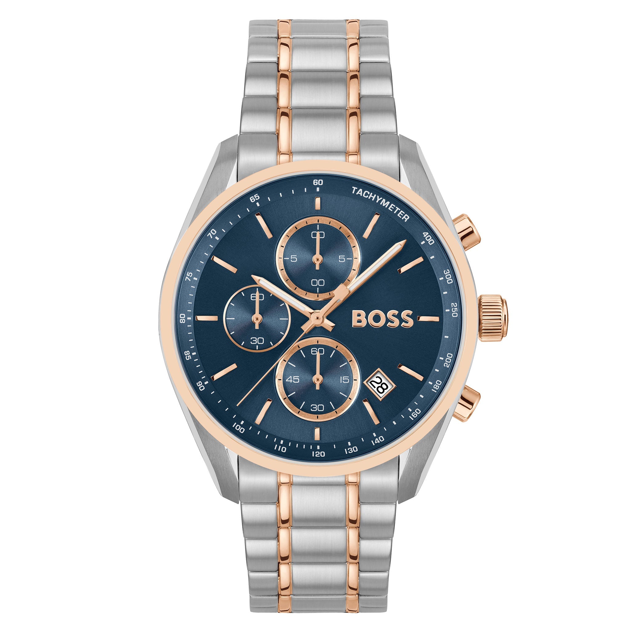 Buy Hugo Boss Two-Tone Steel Blue Dial Chronograph Men's Watch ...