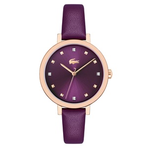 Lacoste Purple Leather Plum Dial Women's Watch - 2001399