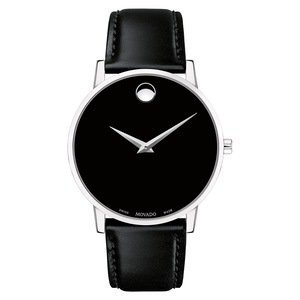 Movado Leather Black Dial Men's Swiss Made Watch - 607269