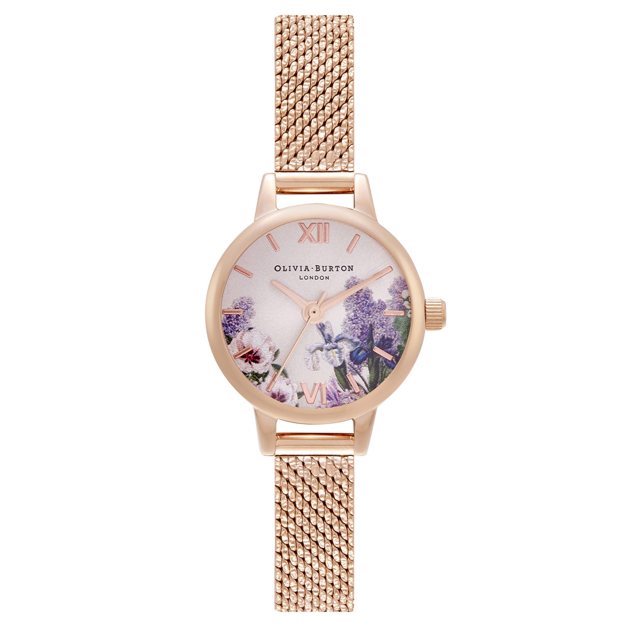 Olivia burton glasshouse shop rose gold mesh