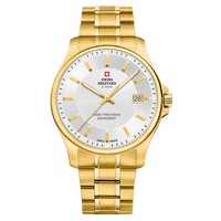 Swiss Military Gold Stainless Steel White Dial Men's Watch - SM30200.09