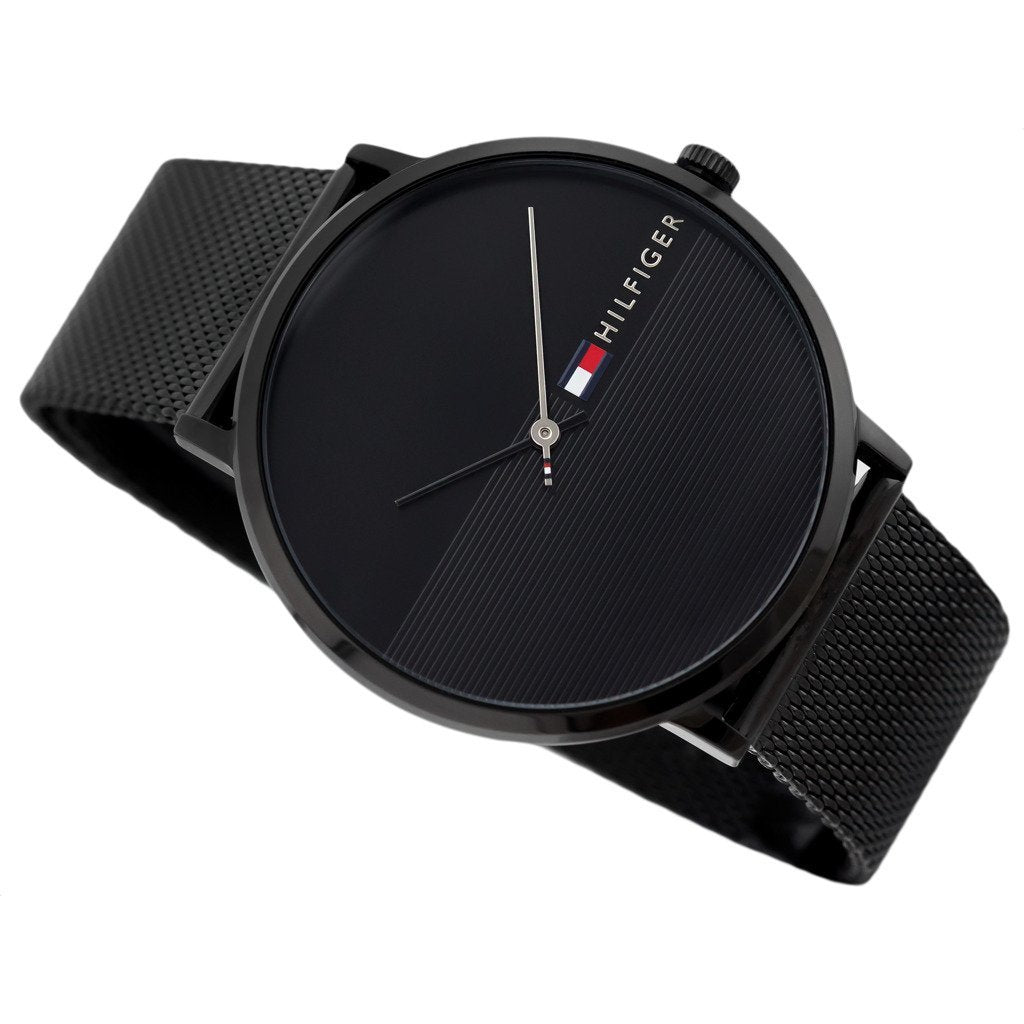tommy hilfiger black mesh watch