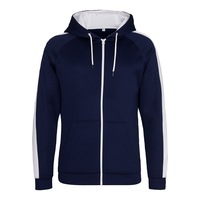 AWDis Just Hoods Mens Contrast Sports Polyester Full Zip Hoodie