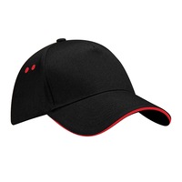 Beechfield Unisex Ultimate 5 Panel Contrast Baseball Cap With Sandwich Peak / Headwear