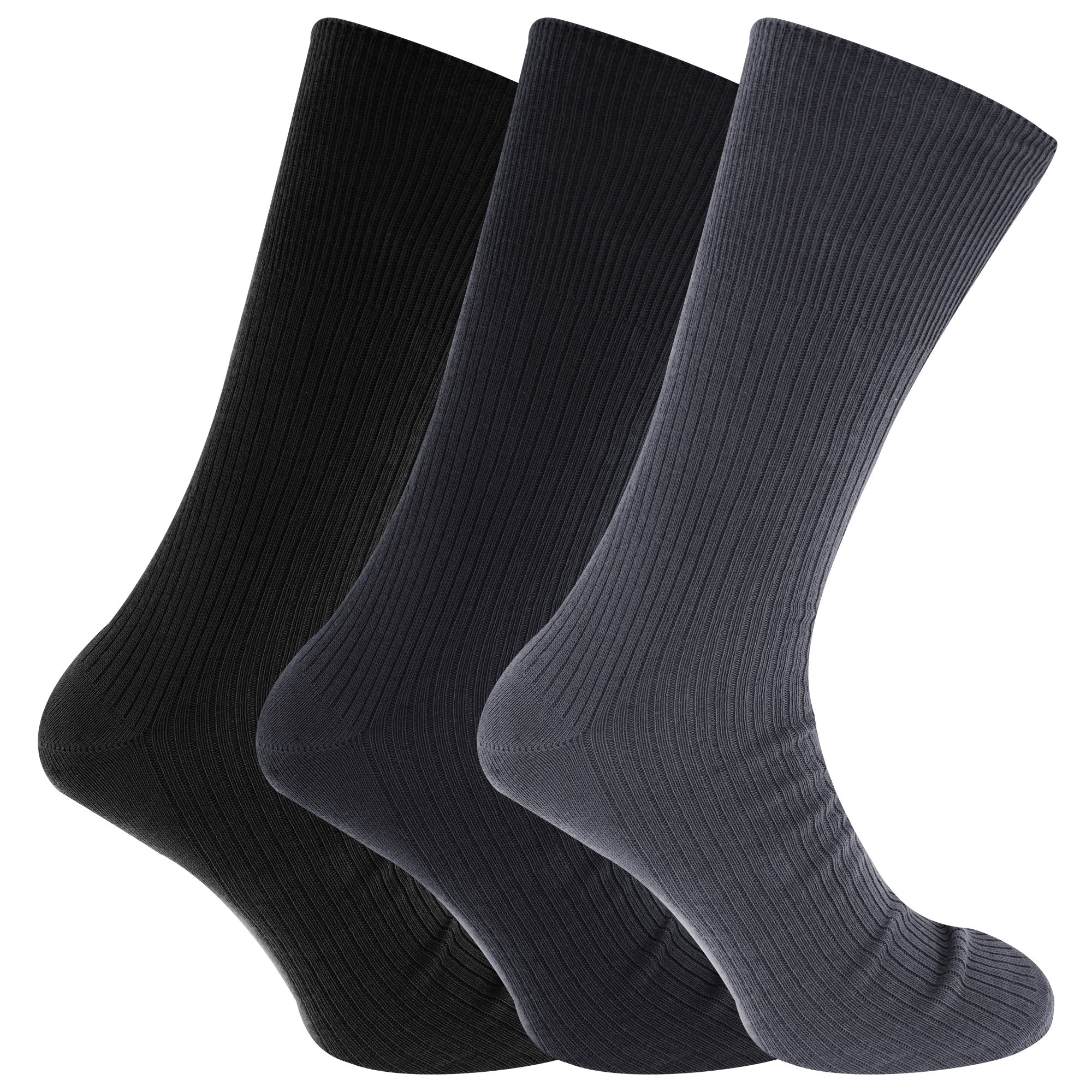 Mens Big Foot Non Elastic Diabetic Socks (3 Pairs)