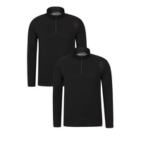 Mountain Warehouse Mens Merino Wool Base Layer Top (Pack of 2)