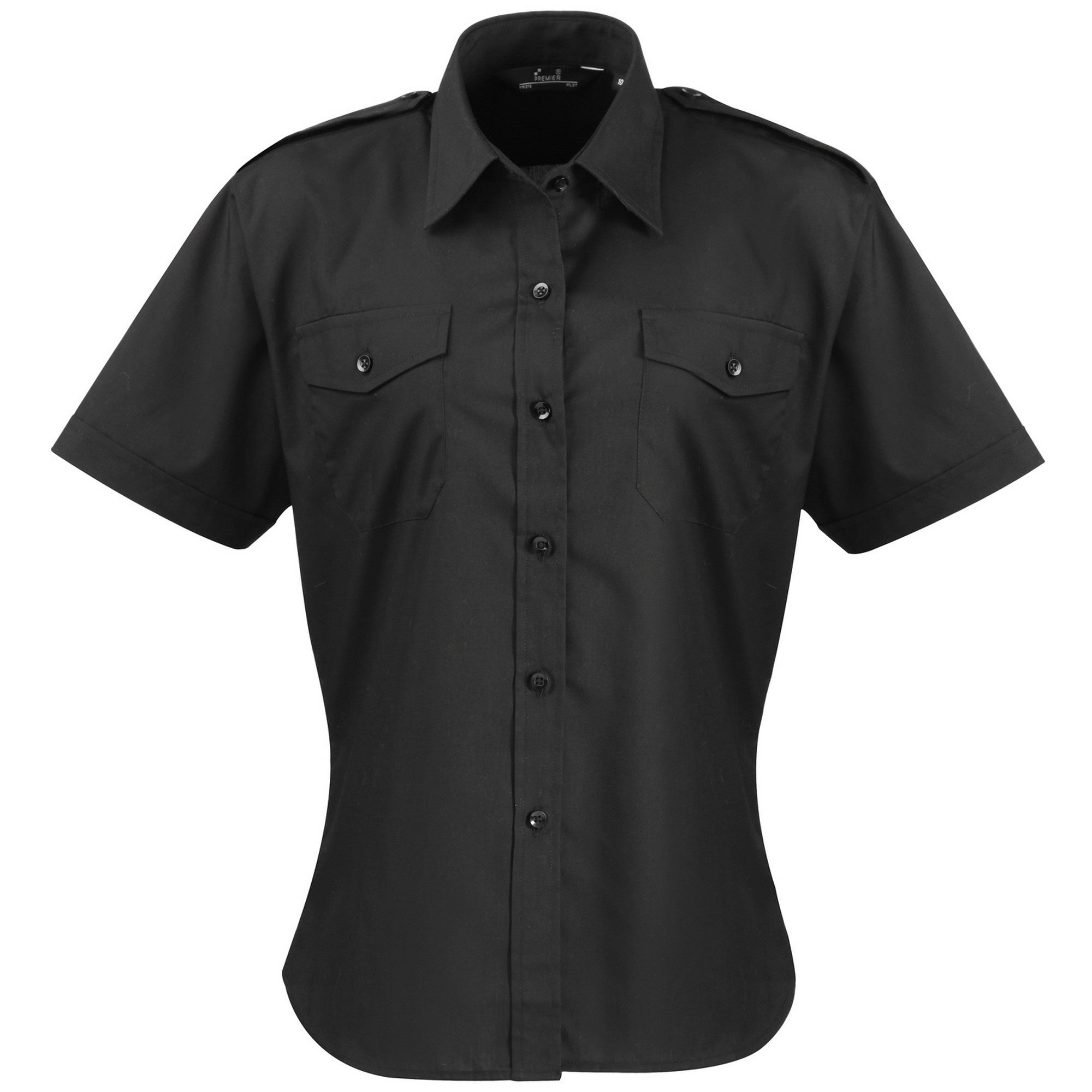 Premier Womens/Ladies Short Sleeve Pilot Blouse / Plain Work Shirt