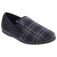Zedzzz Mens Harley Check Felt Gusset Slippers