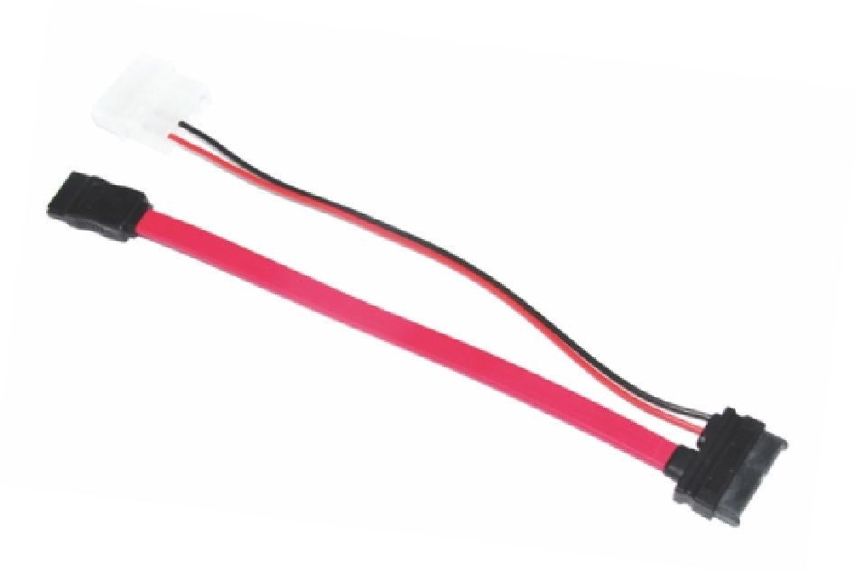 Astrotek Slim SATA Cable 50cm + 10cm 6 pins + 7 pins to 4 pins + 7 pins Red Colour AT-SATA-SLIM