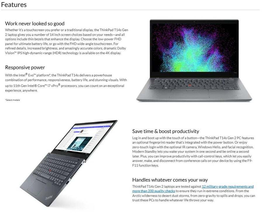 Lenovo ThinkPad T14s Laptop – Intel I5-10310U, 16GB RAM, 256GB SSD, 14" Win11 Pro (Refurbished)