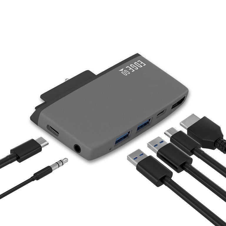 mbeat Edge Go Multifunction USB- C Hub for Microsoft Surface Go （USB 3.0 Data x 2, USB-C Data x 1, HDMI, 3.5mm Audio, USB-C PD pass through charge) MB-EGE-G59GRY