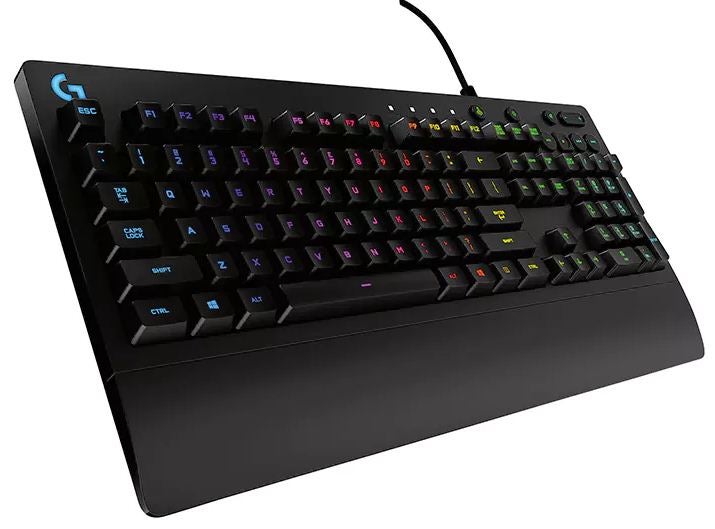 Logitech G213 Prodigy RGB Gaming Keyboard, 16.8 Million Lighting Colors Mech-Dome Backlit Keys Dedicated Media Controls Spill-Resistant Durable 920-008096