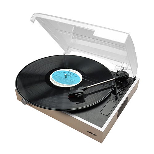 mbeat® Wooden Style USB Turntable Recorder - Vinyl to MP3 Built-in Stereo Speakers Vinyl 33/45/78 - Natural MB-USBTR68