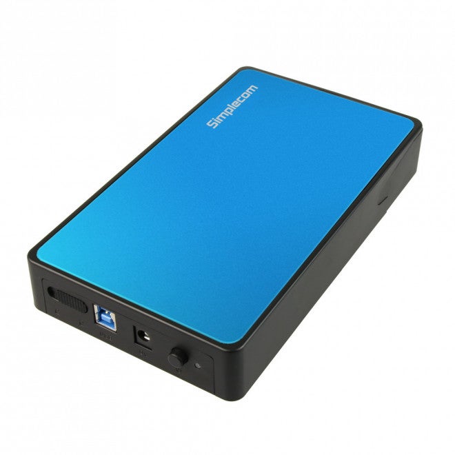 Simplecom SE325 Tool Free 3.5" SATA HDD to USB 3.0 Hard Drive Enclosure - Blue Enclosure SE325-BLUE