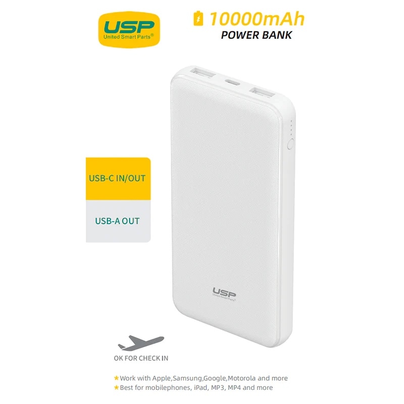 Buy USP 10K mAh Power Bank (37W) with Triple Ports (USB-C + Dual USB-A ...