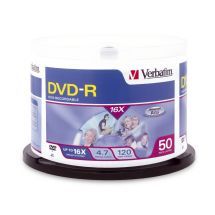 Verbatim DVD-R 4.7GB 50pk Spindle 16x 95101
