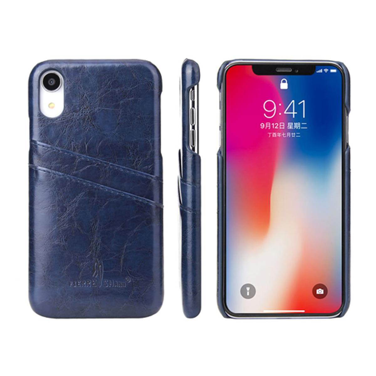 Blue Deluxe Leather For iPhone XR Case